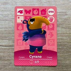 Genuine Animal Crossing Amiibo card Cyrano